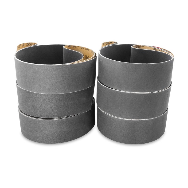 Red Label Abrasives 2 X 42 Inch Silicon Carbide Extra Fine Grit Sanding Belts 600, 800, 1000 Grits - 6 Pack Assortment for Glass, Stone, Granite, Cement, Tile, Plastics, and Metal Finishing - Image 2